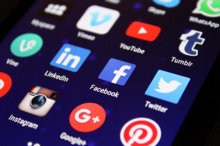 Social Media Accounts on phone screen