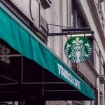 Starbucks sign above cafe