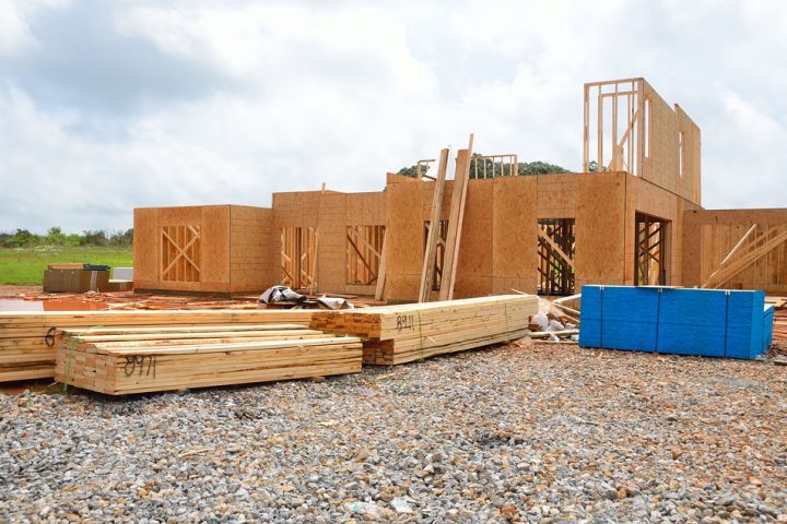 new houses in the process of being built